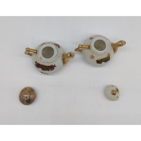 Vintage Japan York County Fair Souvenir Teapots Pennsylvania PA Tea Pot Set Of 2 - Picture 8 of 11